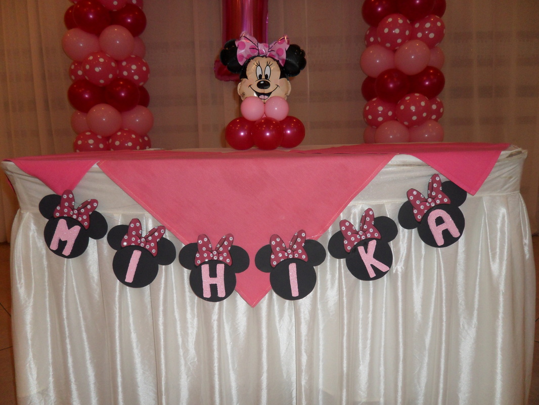 Balloons banners for Party Theme Birthday Baby Shower Decorations BESTZY Mickey and Minnie Party Supplies Minnie Party Birthday Kit include Banners Minnie Party Balloons 